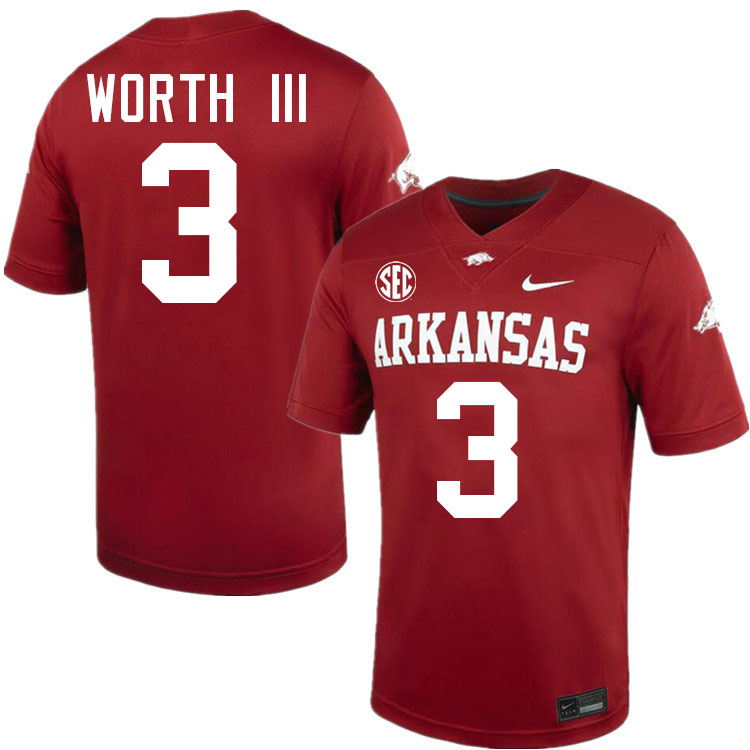#3 Larry Worth III Arkansas Jersey,Arkansas Razorbacks College Football Jerseys Stitched-Cardinal  #3 Larry Worth III Arkansas Jersey,Arkansas Razorbacks College Football Jerseys Stitched-Cardinal